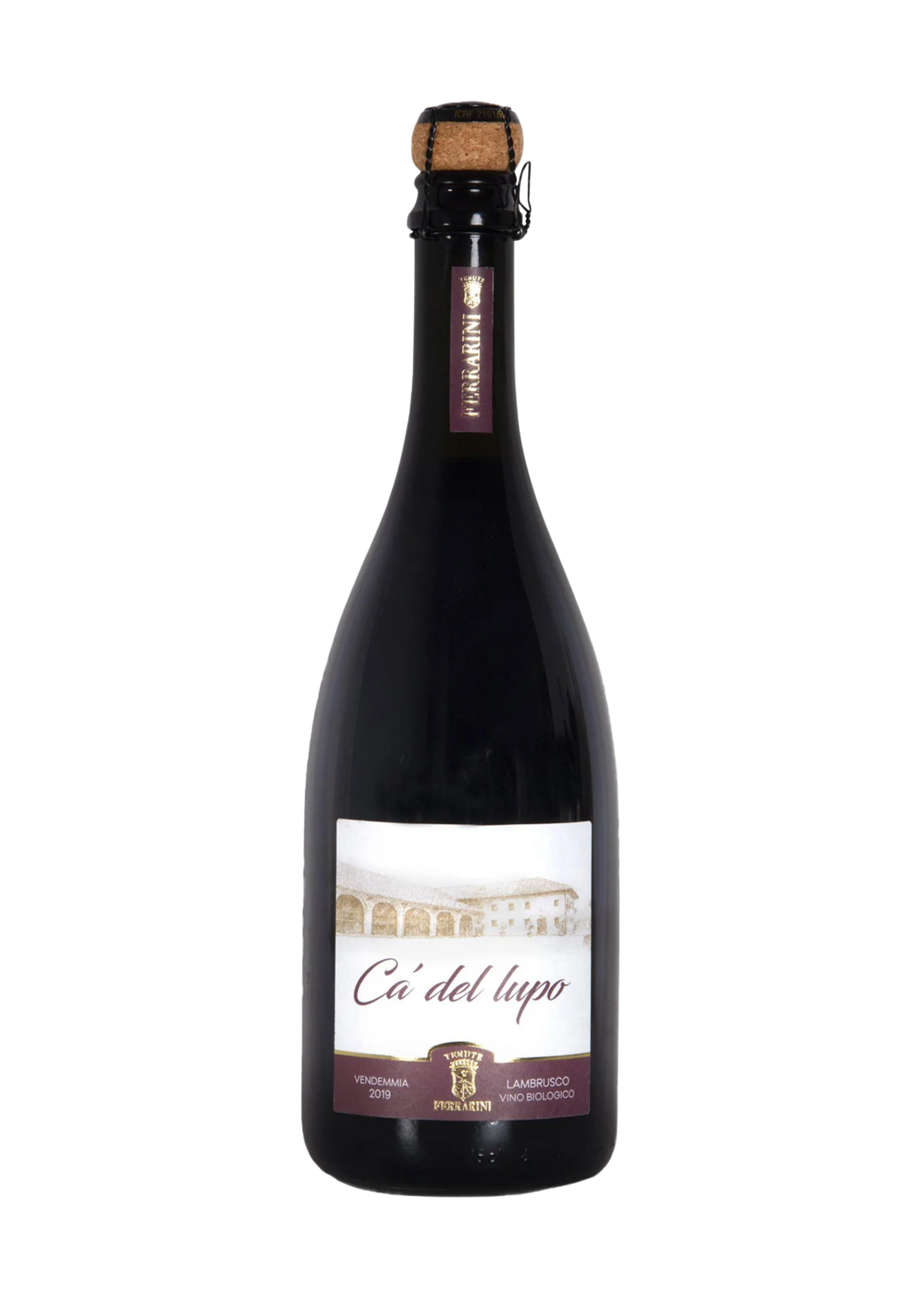 Lambrusco Grasparossa D.O.C. Brut Ca’ del Lupo 2022 sparkling red wine from Emilia-Romagna, Italy – available in Toronto & Ontario