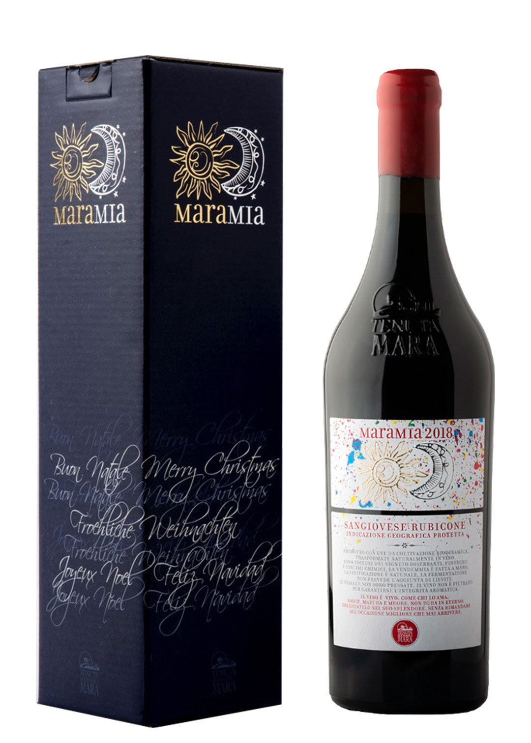 Organic Sangiovese I.G.T. Rubicone Maramia 2017 red wine gift box from Emilia-Romagna, Italy – available in Toronto & Ontario
